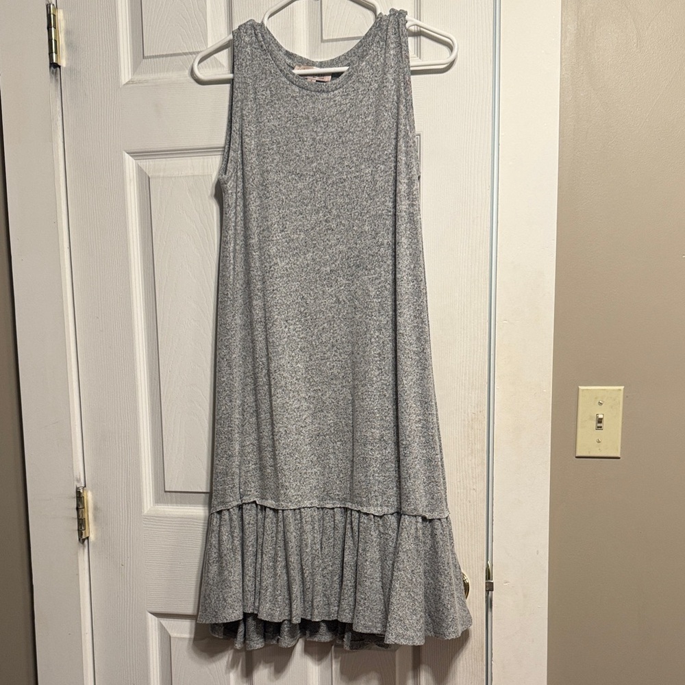 Philosophy Heather Gray Ruffle Hem Kids Dress